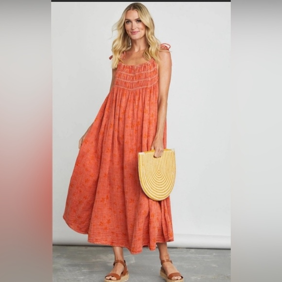 Free People Azure Maxi Dress in Sunny Day Flame Combo.  Size XS. - Picture 1 of 13